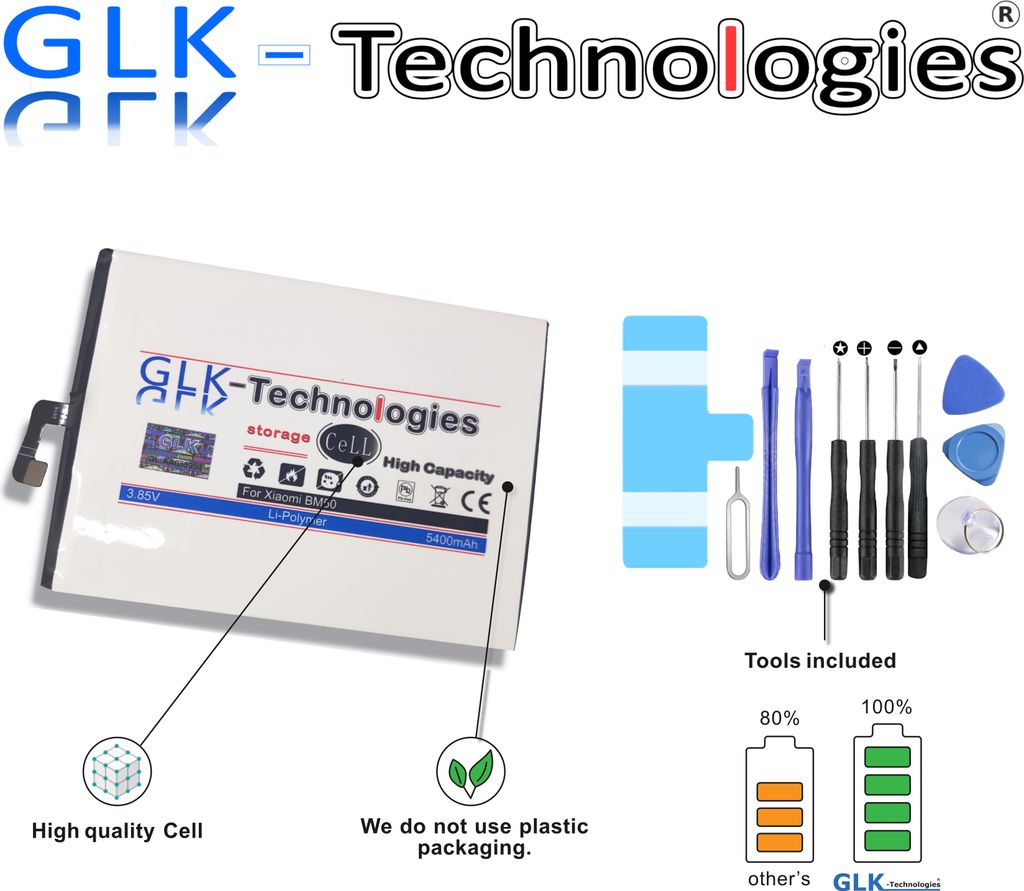 GLK-Technologies für Akku Batterie Xiaomi Mi Max 2 Phone BM 50 BM50 / P R O