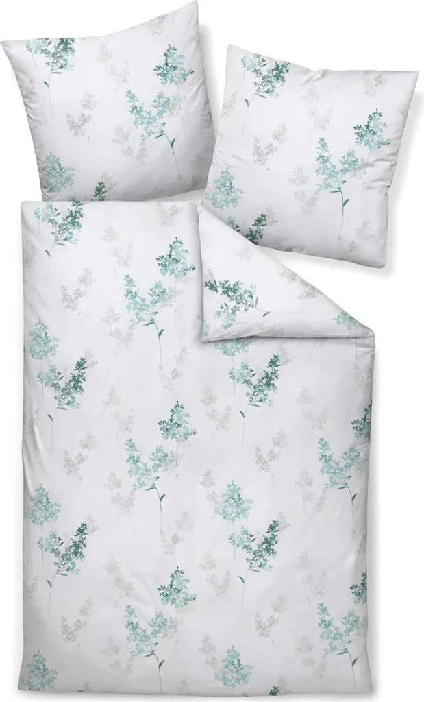 Linge de lit chaud Feinbiber Janine Davos vert jade 155x220, 2 éléments - 2