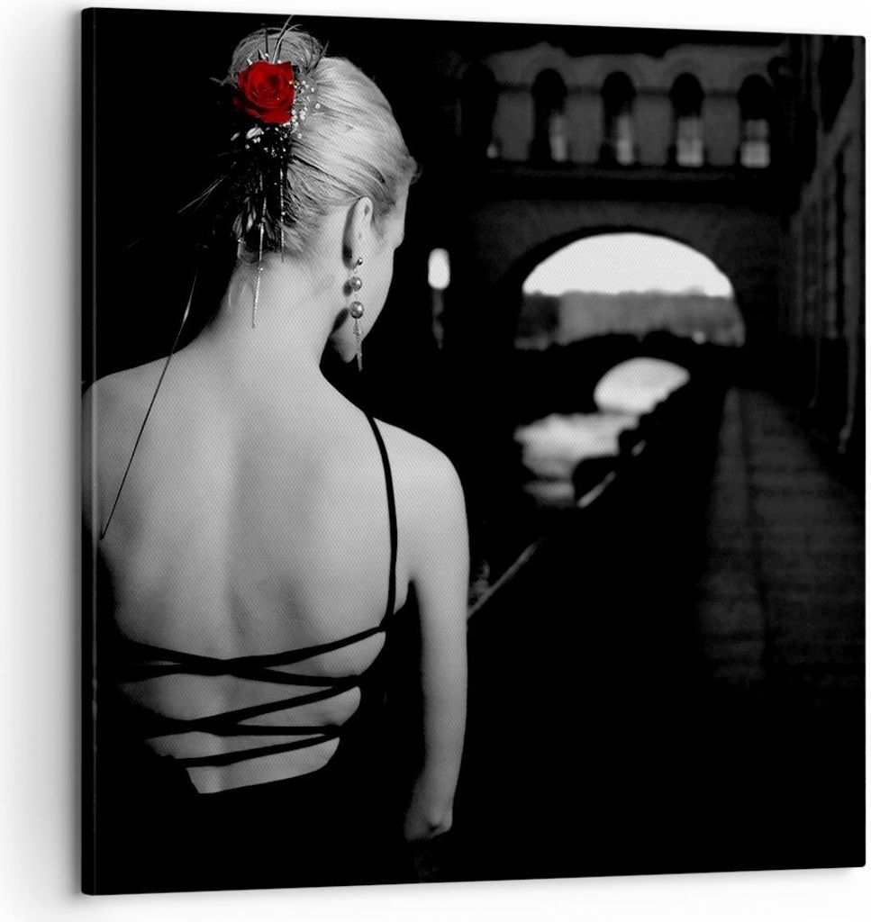 Bild auf Leinwand - Leinwandbild - Lady Rose Mystery - 60x60cm - Wand Bild - Wanddeko - Wandbilder - Leinwanddruck - Bilder - Kunstdruck - Wanddeko...