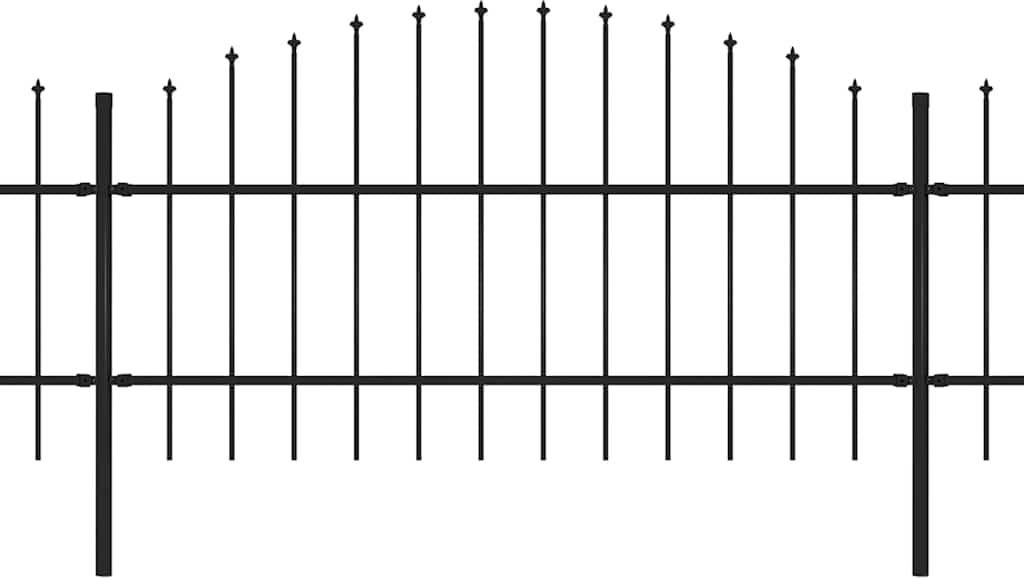 vidaXL Gartenzaun mit Speerspitze Stahl 714,5 x 100 cm Schwarz
