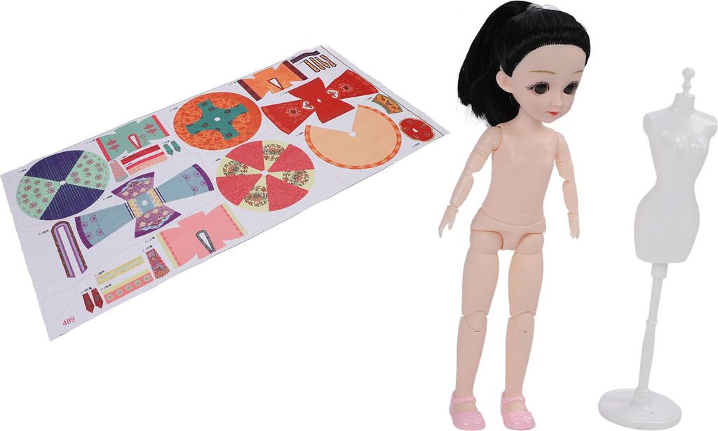 Kids Doll Clothes Making Toy 30cm Doll Tang Dynasty Style Clothes Sewing Kit for Birthday Early Education