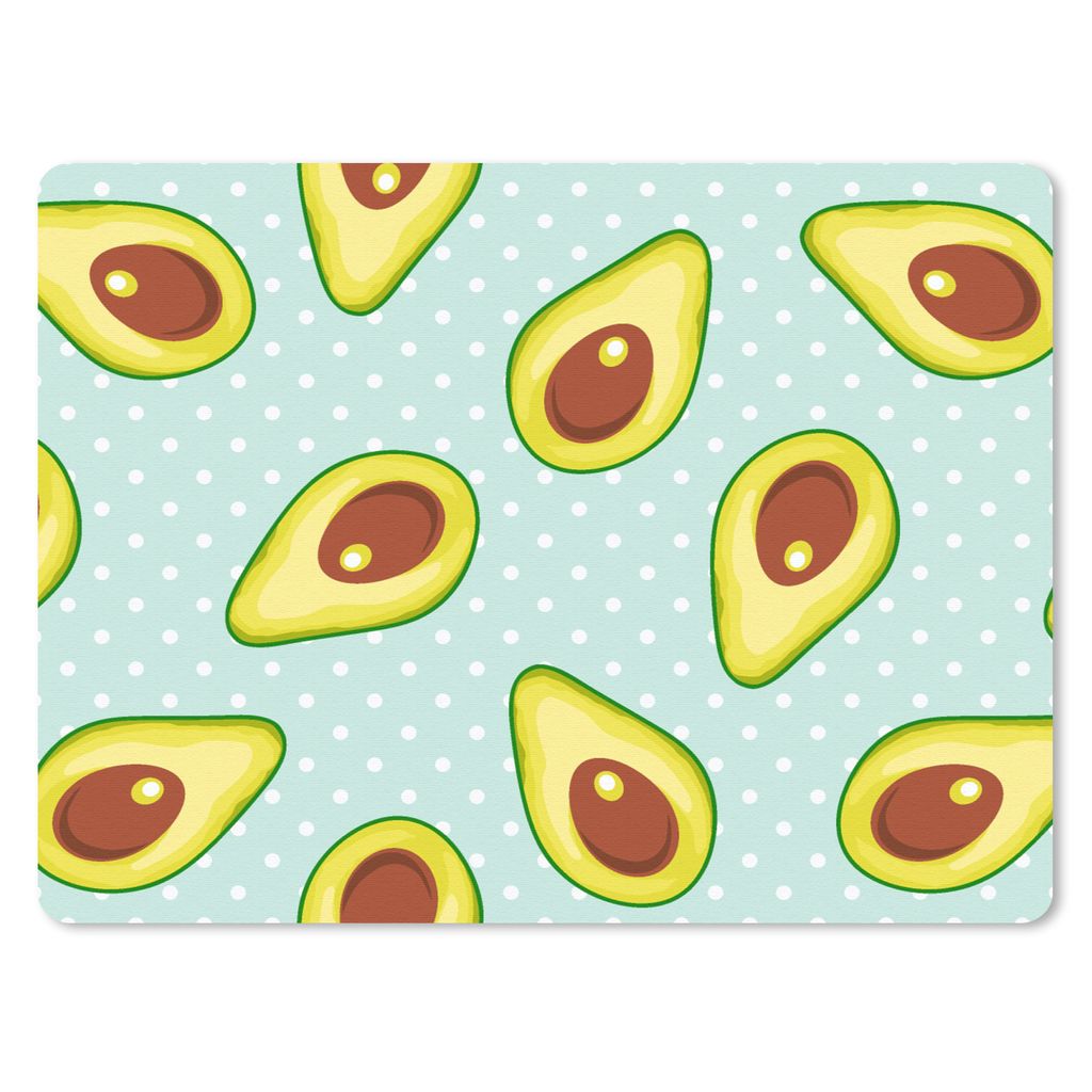MuchoWow Mauspad Mousepad Avocado - Muster - Polka dots 40x30 cm - Mousepads - Maus Mat - Pad - Mausunterlage - Anti Rutsch