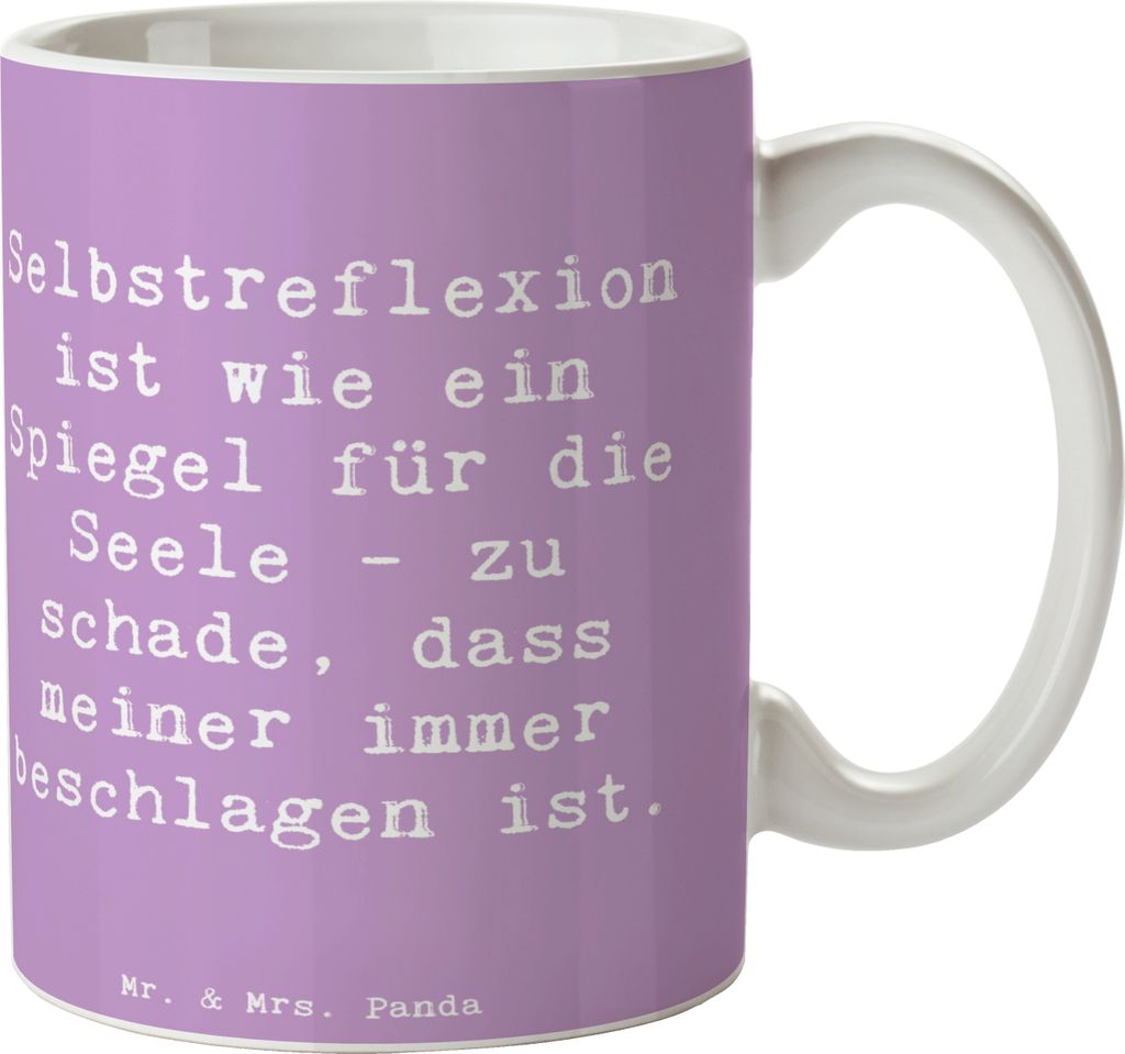 Mr. & Mrs. Panda Kaffeetasse Spruch Selbstreflexion Spiegel - Lavendeltraum - Geschenk, Gefühle, Stimmung, Gefühl, Trinkbecher, Selbstentdeckung,...
