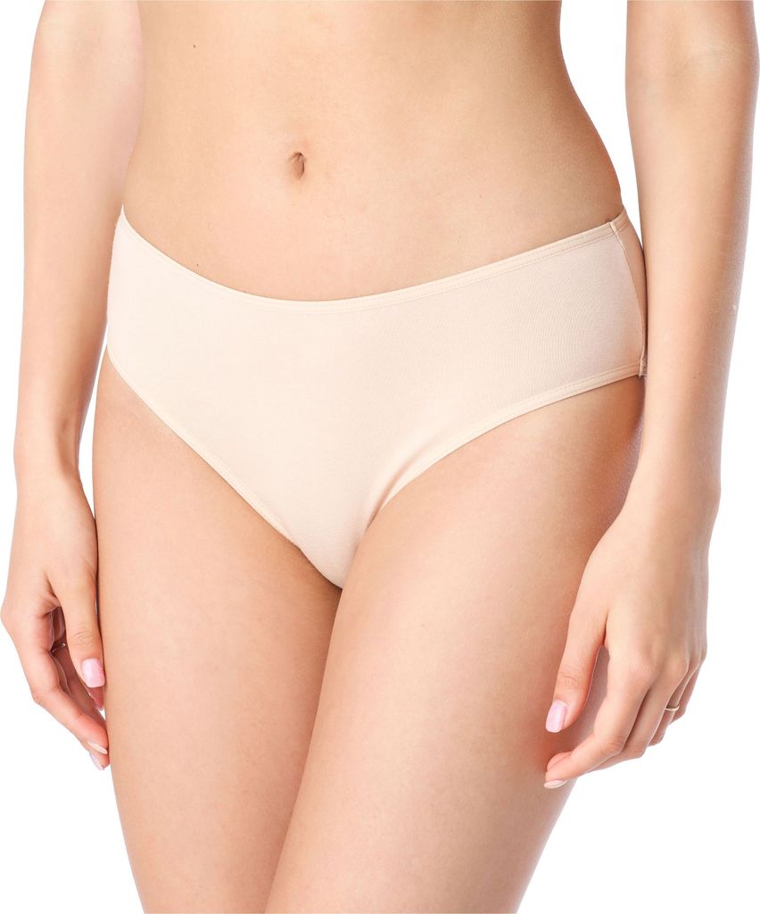Bellivalini Damen Unterwäsche Unterhose aus Baumwolle Slip glatt BLV50-201 (Beige, XXL )