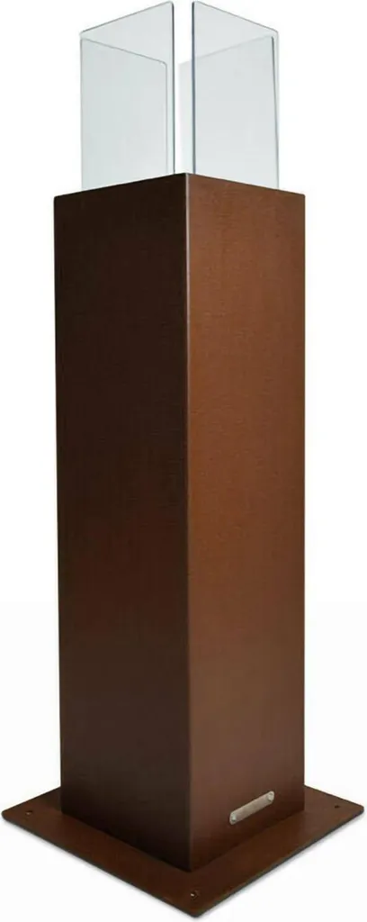 Arba Cheminée Bioéthanol 20x20x70h cm Marron Rouille de 0,7 Litre