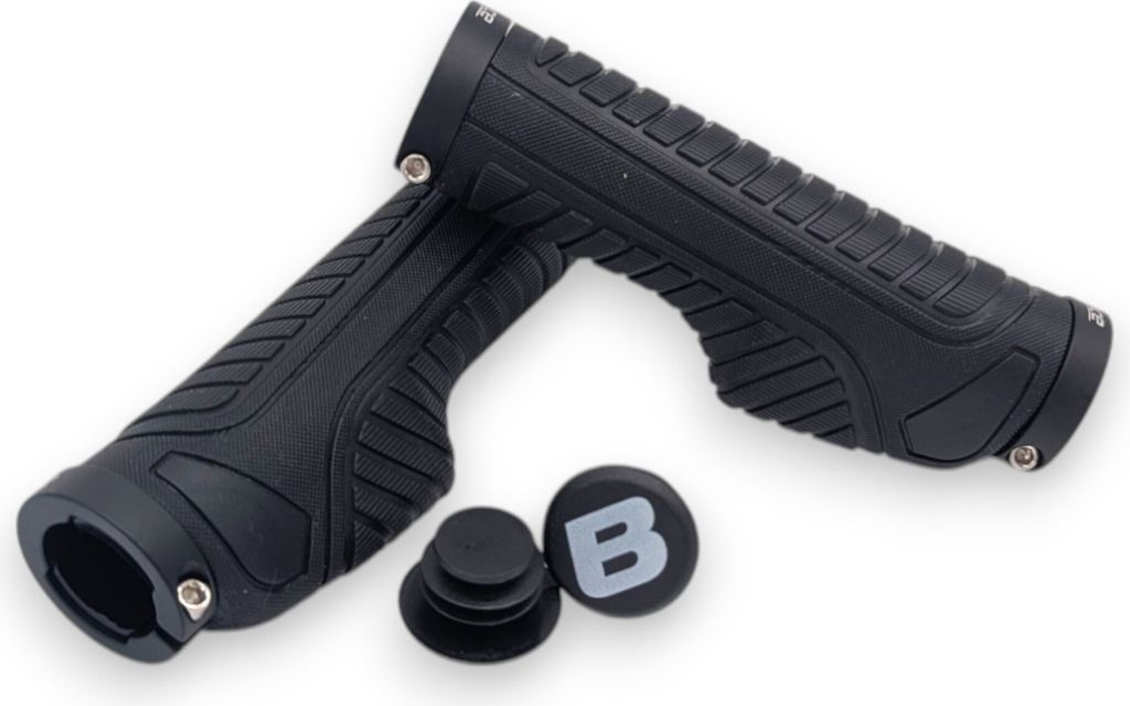 Fahrradgriffe Schraub Ergo 132 mm ergonomisch schwarz mit Aluklemmung