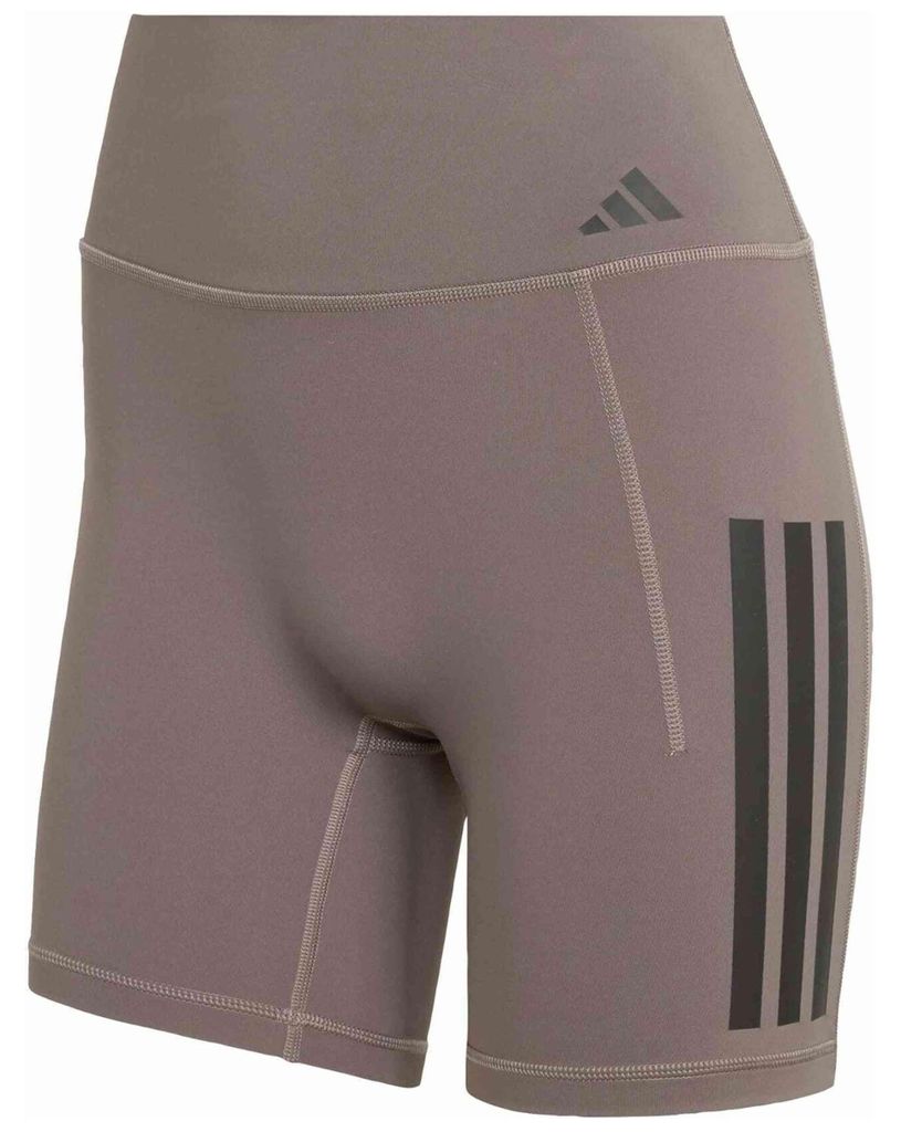 adidas Optime Workout 3-Streifen kurze Damen Leggings hellbraun/schwarz hellbraun/schwarz M