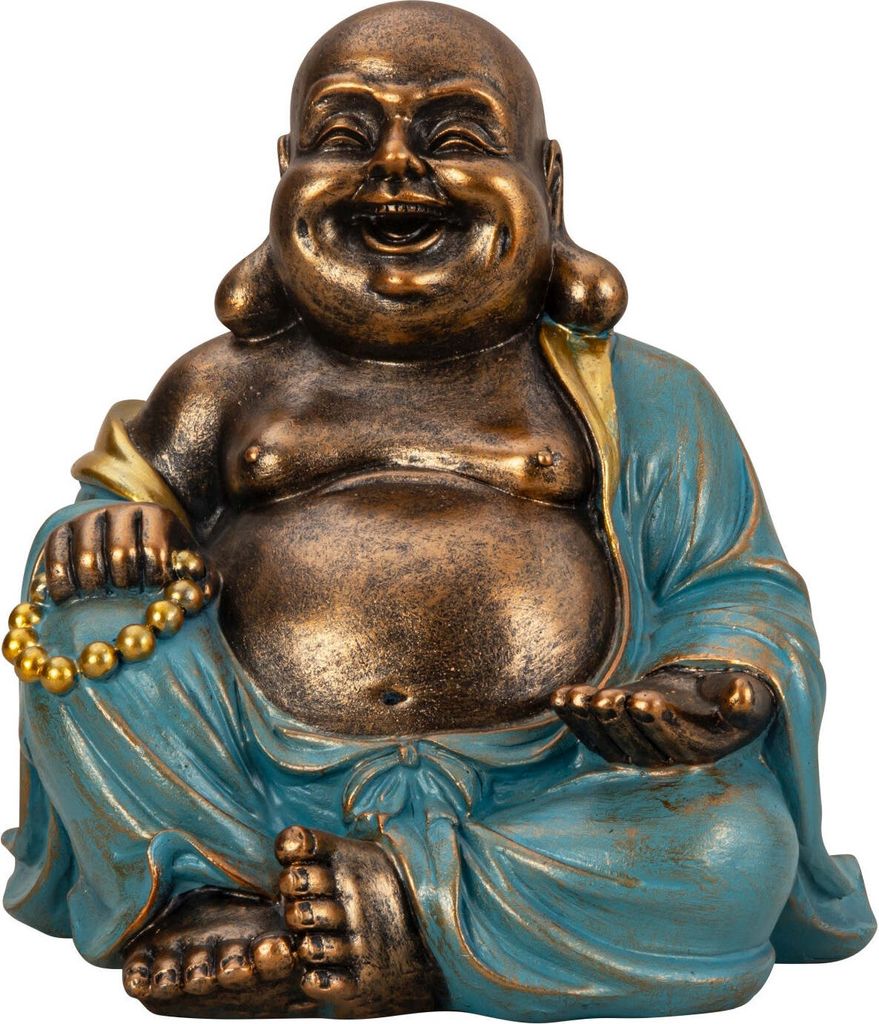 Skulptur Dekofigur Buddha aus Kunststein gold/mint grün Produktbild 
