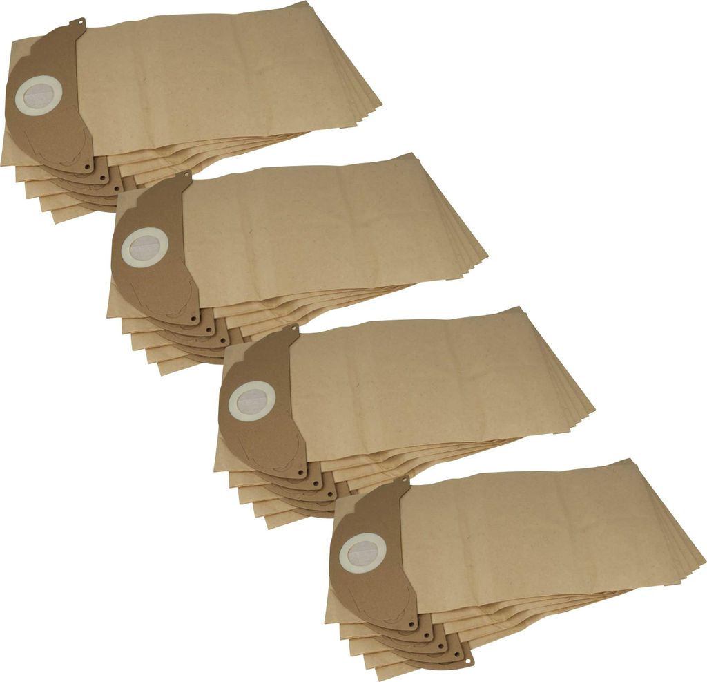 vhbw 20x Staubbeutel kompatibel mit Kärcher K 2601 Plus, K 2601, K 3001 HOT-PLUS, K 2501 TE, K 2501, A 2120 ME Staubsauger - 24cm x 22cm braun