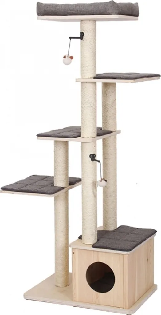 Arbre à Chat Stockholm Gris en Sisal Naturel - Stable et Design EBI