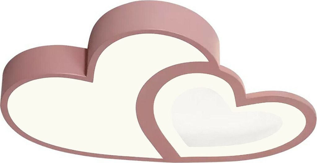 A pink heart-shaped ceiling light.
