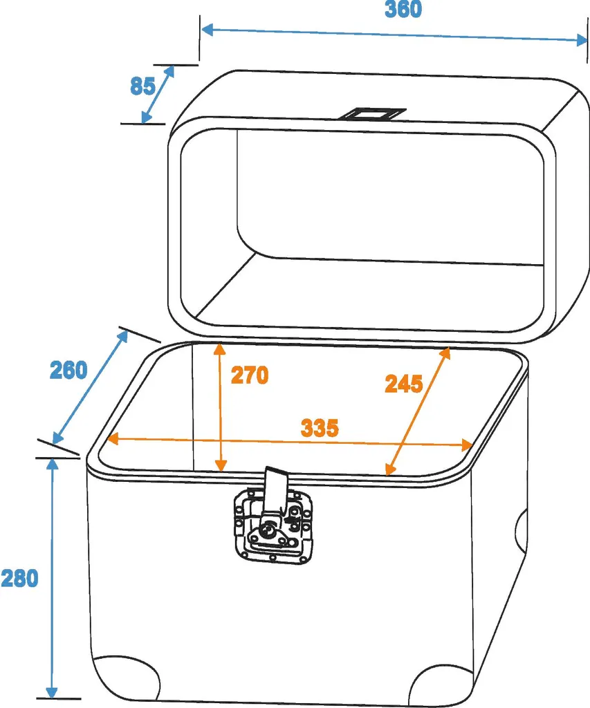 Flight case aluminium bleu pour transport de matériel fragile 75/25