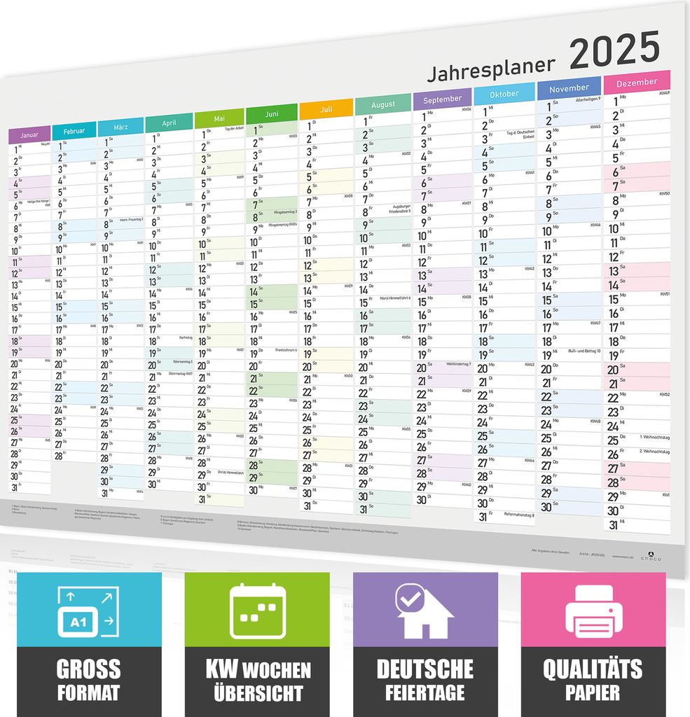 Wandkalender 2025 groß | XXL Jahresplaner 25, Produktbild 1