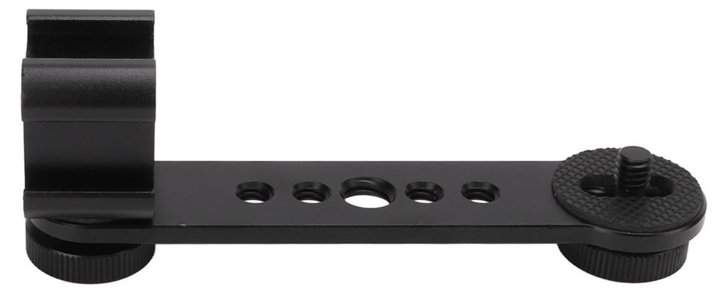 Dreifache Kaltschuh-Verlängerungshalterung, Mikrofonständer-Montageadapter aus Aluminiumlegierung für Stativ-Einbeinstativ-Stabilisator, Schwarz