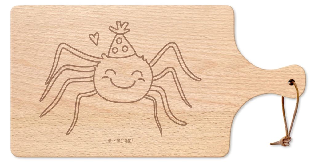 Mr. & Mrs. Panda Hackbrett Spinne Agathe Party - Transparent - Geschenk, Pizzabrett, Selbstliebe, Wunder, Käsebrett, Frühstücksbrettchen, Schnei...