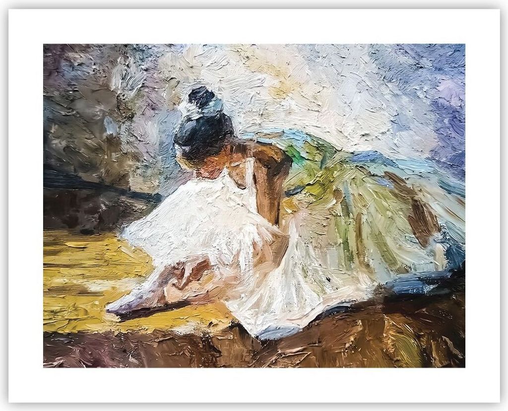 Poster - Poster ohne Rahmen - Ballerina Mädchen Öl - 50x40 Produktbild 