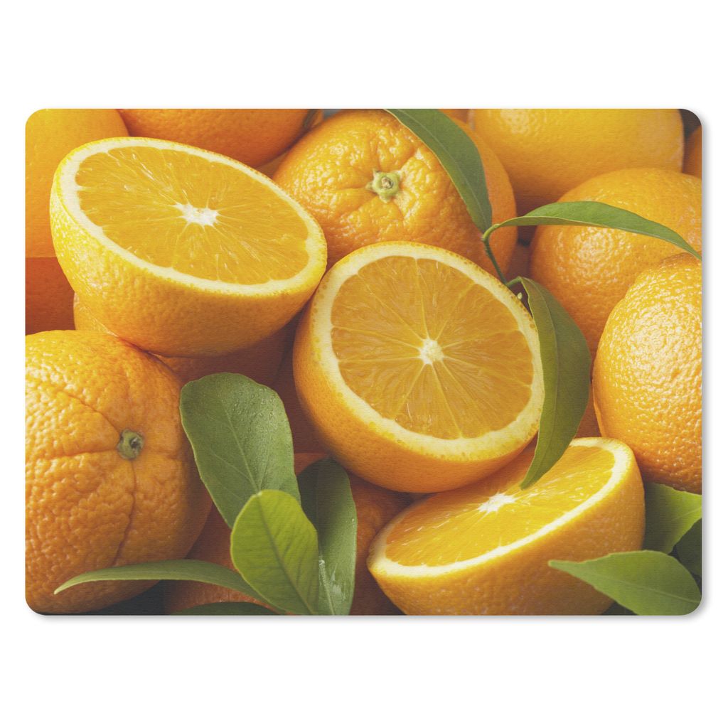 MuchoWow Mauspad Mousepad Orange - Obst - Orange 23x19 cm - Mousepads - Maus Mat - Pad - Mausunterlage - Schreibtischunterlage - Mauspad