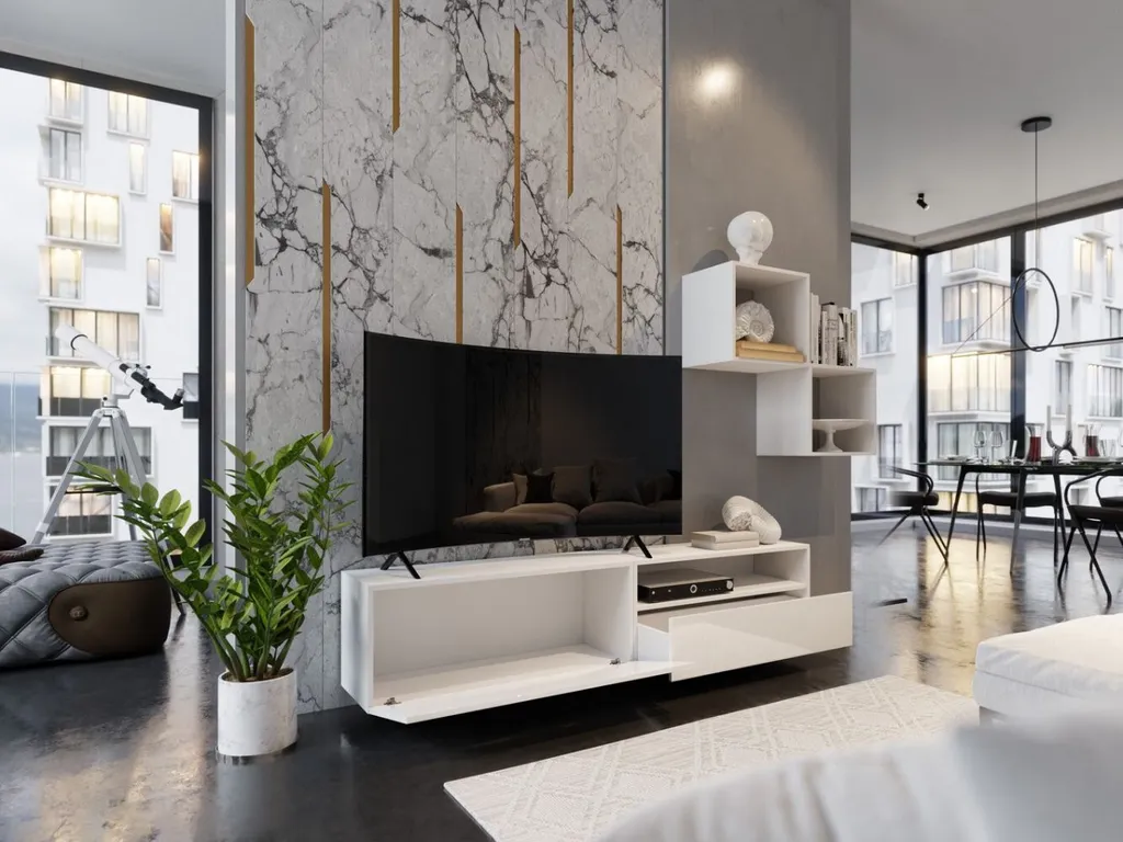 Petit meuble mural BRADT 29 blanc - Solution gain de place chambre