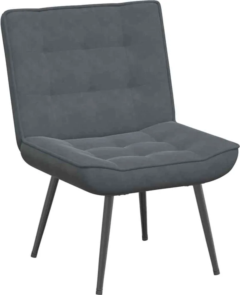 Poltrona SYFAX Relax in Velluto Grigio Scuro: Design Minimalista 84cm