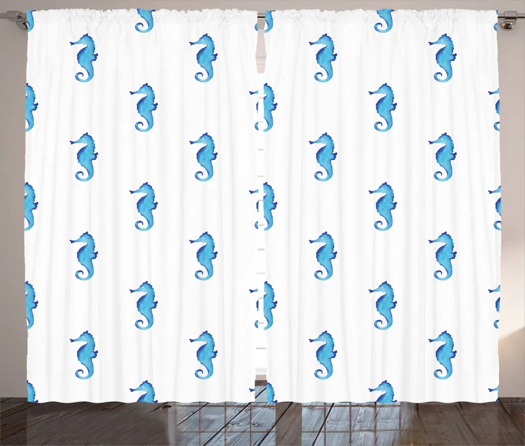 Rideaux à Bandes Universelles Navy Fish Sealife 280x225 cm pour Salon