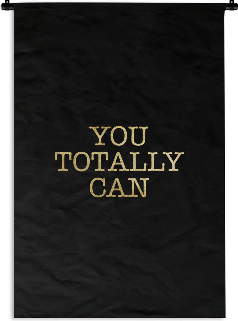 MuchoWow® Wandteppich Wandbehang Zitate - Motivation - Gold Produktbild 