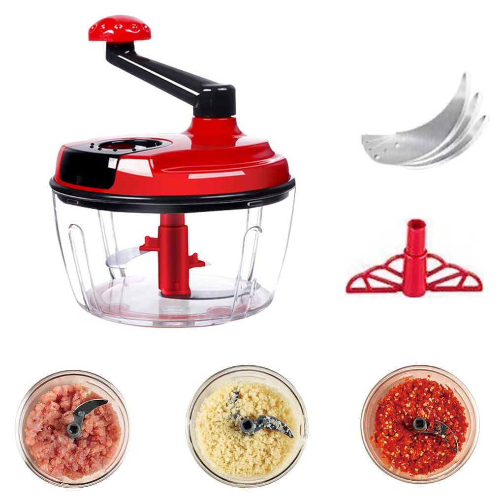 Zwiebelschneider mit Seilzug, Multizerkleinerer Manuell, Gemüseschneider Haushalt Kordelzug Design, Handbuch Gemüsehacker, Shredder Fleischmixer,...