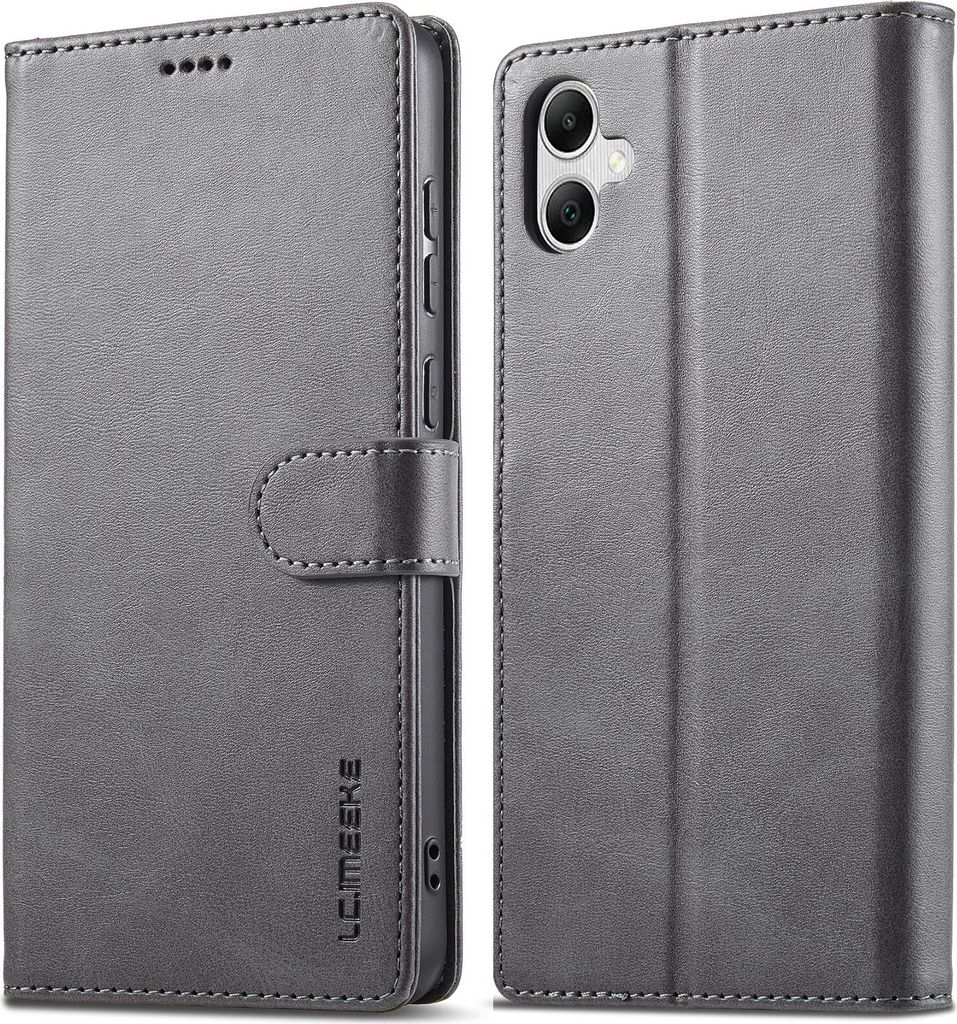 Hülle für Samsung Galaxy A05, Klapphüllen Brieftasche Leder Magnetverschluss Ständer Schutzhülle Gris
