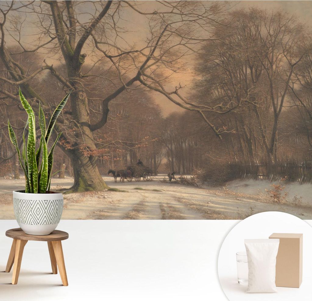 Fototapete - 208x146 cm - Tapete - Wandtapete - Wandbilder - Dekofolie - Tapete Folie - Wand - Dekoration - Wohnzimmer - Winterlandschaft