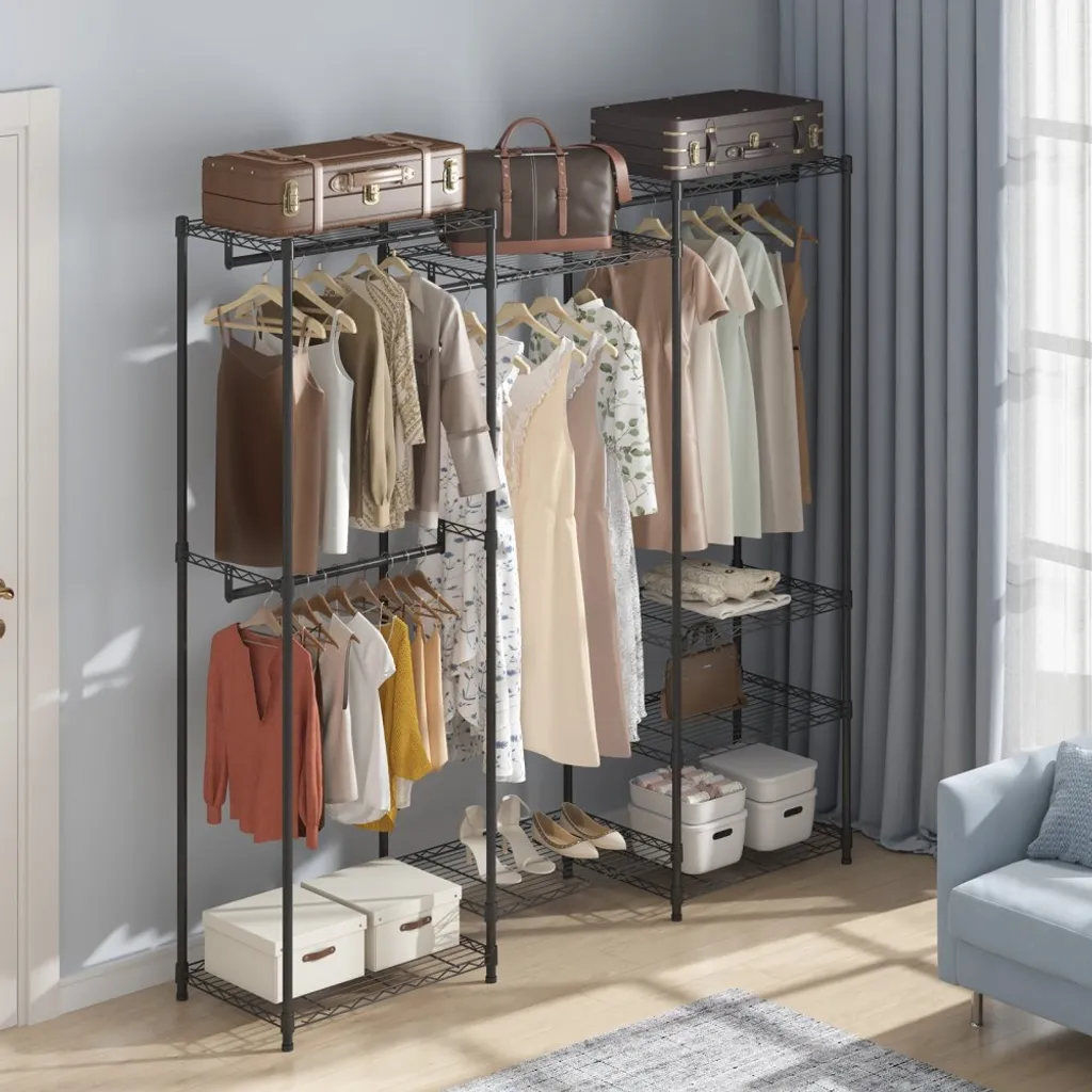 Porte-manteau professionnel robuste capacité 362 kg avec 3 tringles - 8
