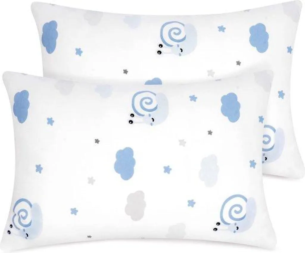 Linge de Lit Enfant : Lot de 2 Taies d'Oreiller 40x60 cm en Coton Tricoté