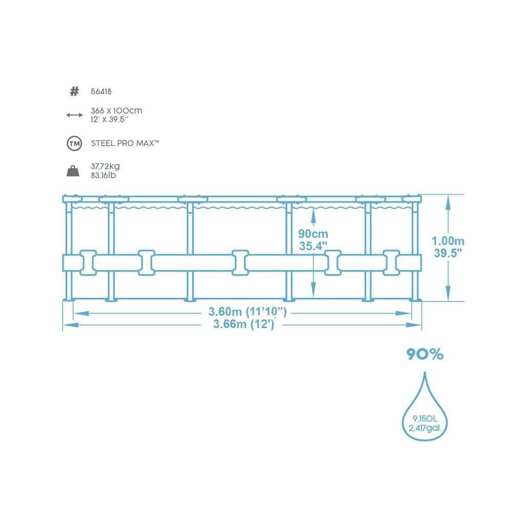 Steel Pro Max™ Frame Pool Komplett-Set, rund, mit Produktbild 55