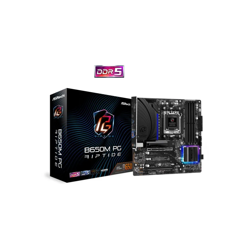 Asrock B650M PG Riptide Carte mère AM5 avec PCIe 5.0 et DDR5