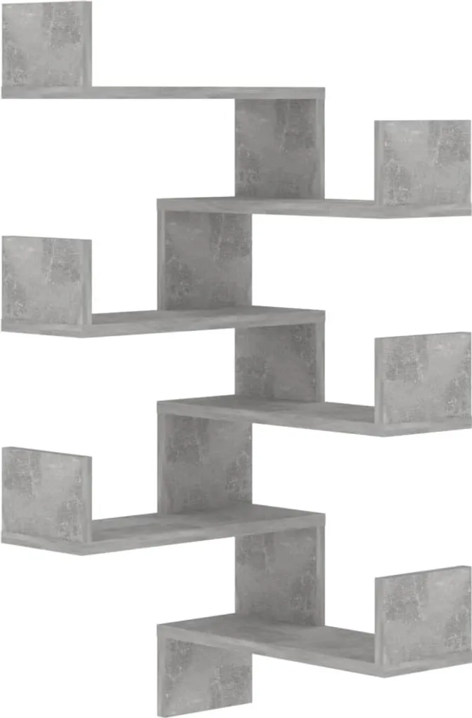 Étagères murales d'angle pour gain de place 40x40x50 cm gris béton x2 - 11