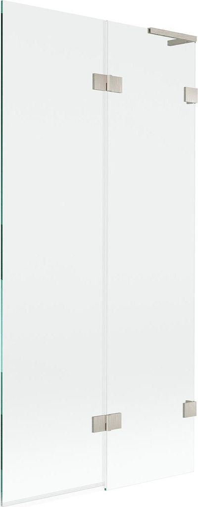 Mexen Lunar L Duschwand 2-flügelig rechts 90 x 150 cm, transparent, gebürsteter Nickel - 897L-090-100-97-00-P