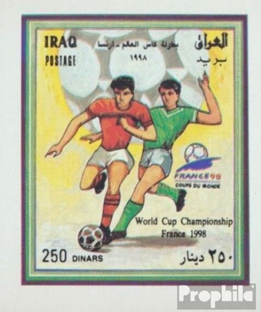 Briefmarken Irak 1998 Mi Block81 (kompl.Ausg.) postfrisch Fußball-WM in Frankreich