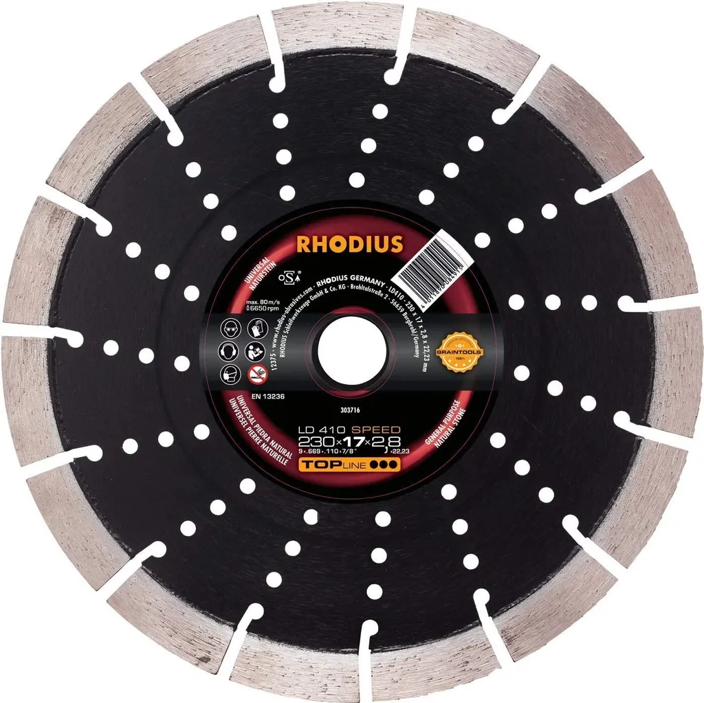 Disque de tronçonnage diamanté pour pierre naturelle de 230 mm LD410