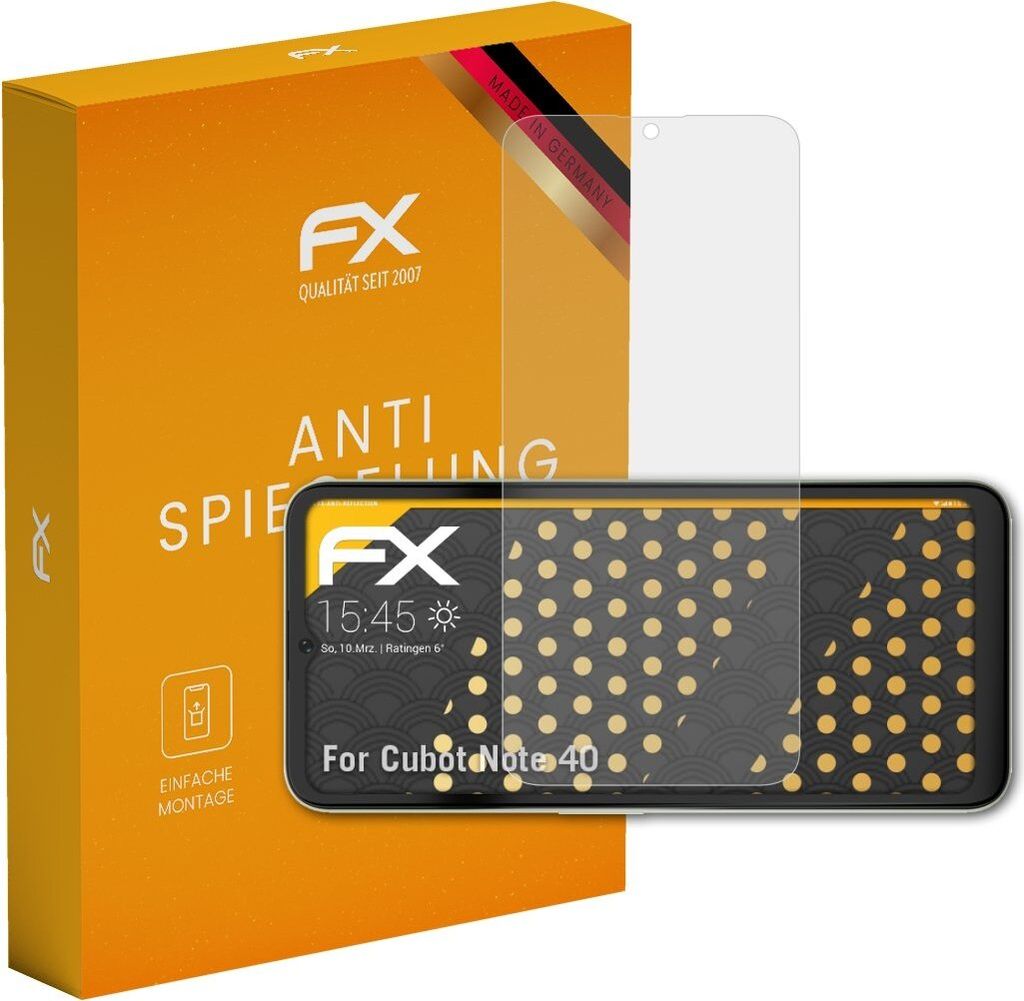 atFoliX FX-Antireflex 3x Schutzfolie kompatibel mit Cubot Note 40 Displayfolie