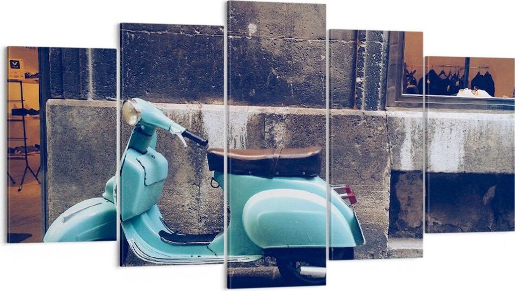 Bild auf Leinwand - Leinwandbild - Roller Straße - 160x85cm - Wand Bild - Wanddeko - Wandbilder - Leinwanddruck - Bilder - Kunstdruck - Wanddekora...