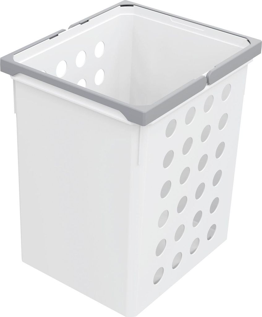 Vauth Sagel Wäschesammler 21l Wash - praktischer Wäschekorb schmal mit optimaler Luftzirkulation, Wäschekorb Plastik, 39 Liter Weiß