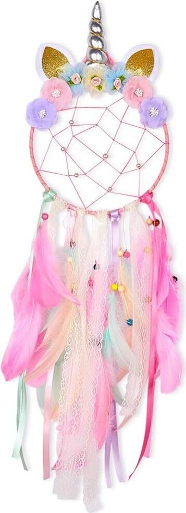 Einhorn Traumfänger für Kinder, Unicorn, mit LED, Kinderzimmer Wanddeko, H0263