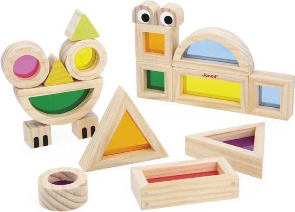 Janod Sensori - Jeu de blocs en bois translucides - 24dlg. Image du produit 