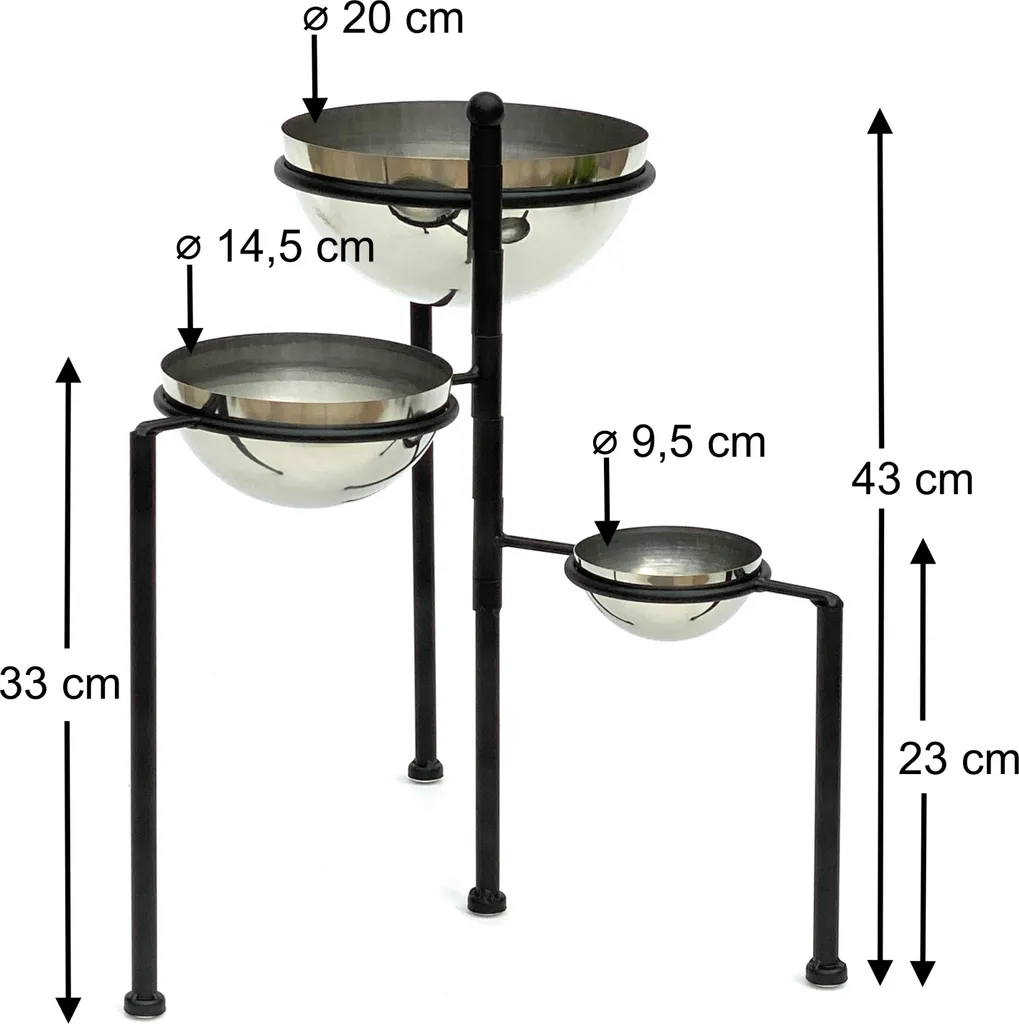 Escalier pour fleurs compact 46 cm en métal pour gagner de l'espace