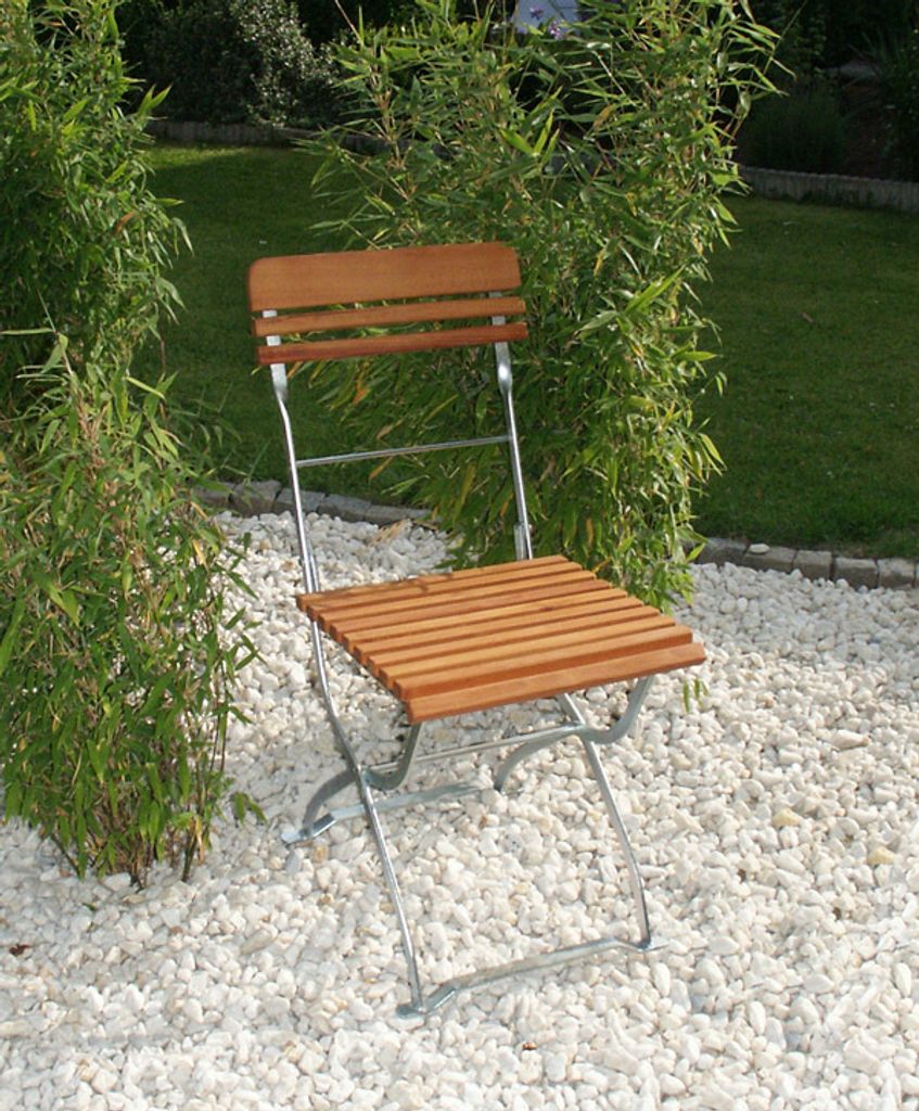 Klappstuhl 91092F Holzstuhl Gartenstuhl Stuhl 2er Set, verzinkt