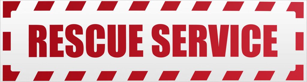 Kiwistar Rescue Service gestreift Magnetschild Schild magnetisch - 30cm Rot - reflektierend - Magnetfolie für Auto PKW Kfz