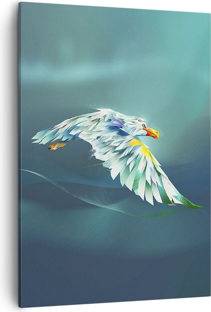 Bild auf Leinwand - Leinwandbild - Einteilig - Adler Abstraktion - 50x70cm - Wand Bild - Wanddeko - Wandbilder - Leinwanddruck - Kunstdruck - Wandd...