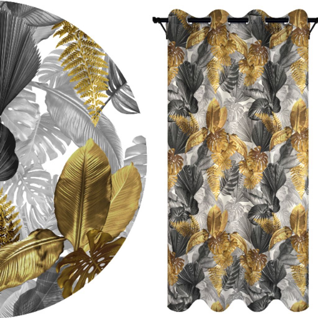 Blickdichte Gardine mit Ösen, Maße: 140x250 cm, Farbe: Dorado 02
