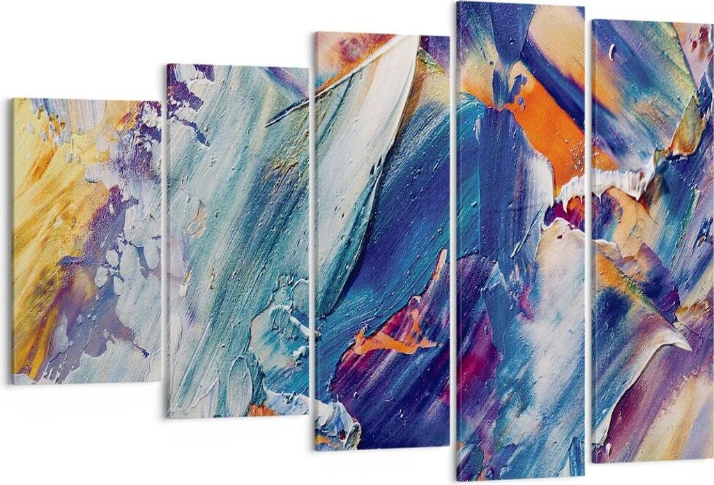 Bild auf Leinwand - Leinwandbild - 5 Teile - Die Farben Farbe Abstraktion - 150x100cm - Wand Bild - Wanddeko - Wandbilder - Leinwanddruck - Bilder ...