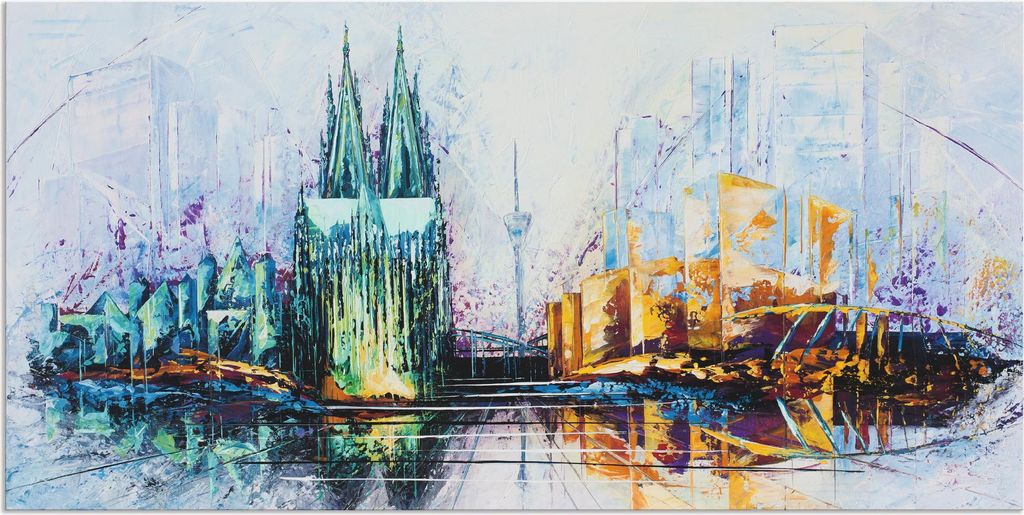 ARTland Wandbild Alu für Innen & Outdoor Kölner Dom Skyline 6 Größe: 60x30 cm