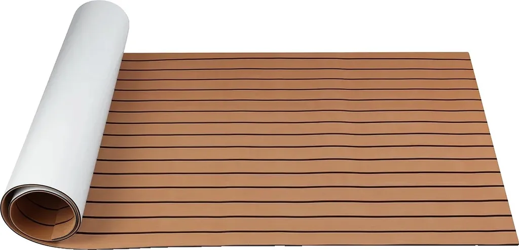 Plancher de teck en mousse EVA 240x90cm marron - Revêtement bateau souple
