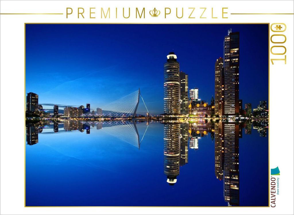 CALVENDO Puzzle Skyline von Rotterdam 1000 Teile Puzzle quer | 1000 Teile Lege-Größe 64x48cm Foto-Puzzle für glückliche Stunden